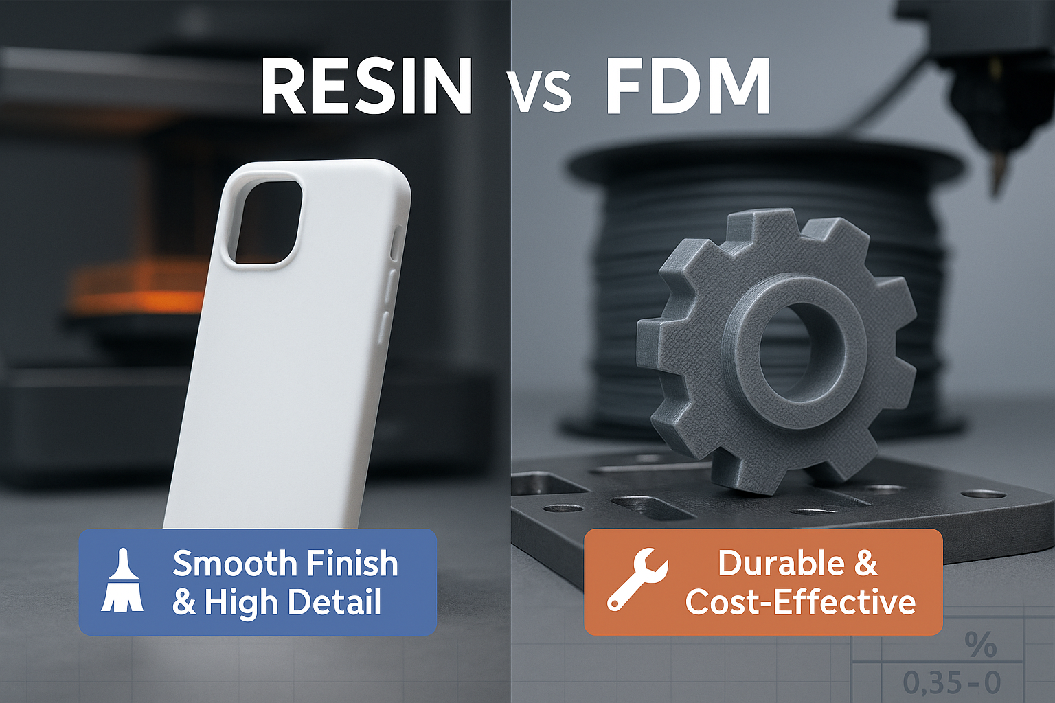 Resina vs Impresión 3D FDM para prototipos visuales