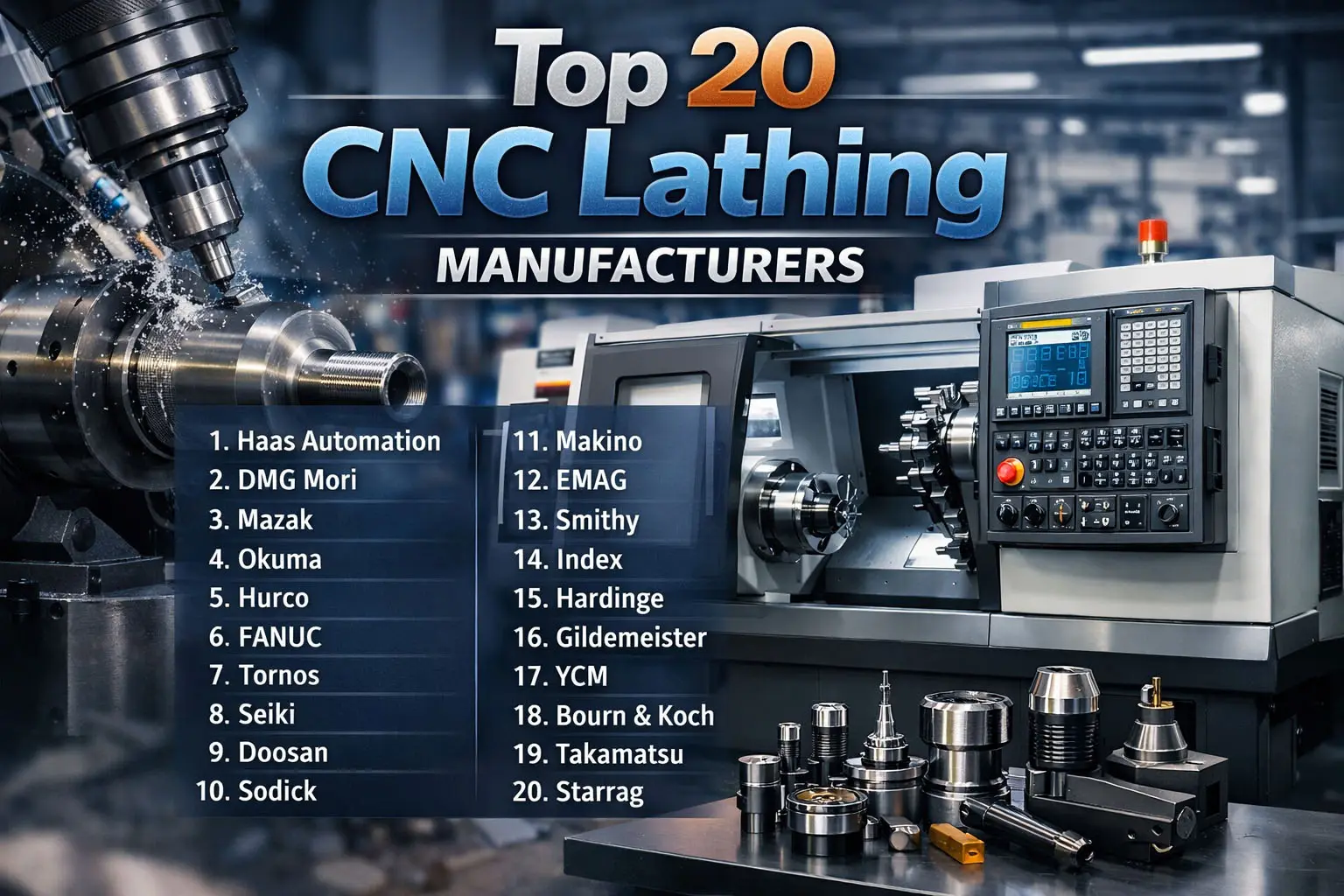 Arriba 20 Fabricantes de tornos CNC: Precisión y fiabilidad en 2026